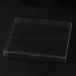 Складная подарочная коробка для хранения из ПВХ, прямоугольные, прозрачные, готовый продукт: 14.5x16.6x1.6 см, развернуть: 19.9x18.1x0.1 см