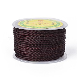 Poliéster cordón de milán para hacer artesanías de joyería diy, coco marrón, 3mm, alrededor de 27.34 yarda (25 m) / rollo