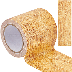 GORGECRAFT 5 Yard 1 Roll Wood Textured Adhesive Repair Tape Patch Realistic Wood Grain Repair Tape Wood Grain High-Adhesive Repair Tape Simulation for Desk Chair Furniture(Navajo White)