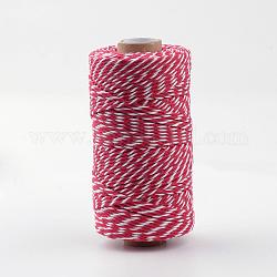 Cordón de algodón macramé, cuerda de algodón retorcida, para colgar en la pared, artesanías, envoltorio de regalo, rojo, 1.5~2mm, Aproximadamente 50 yardas / rollo (150 pies / rollo)
