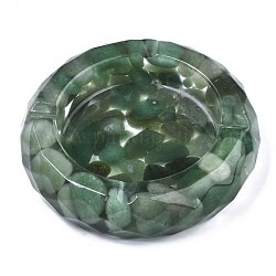 Natural Green Aventurine Ashtray Display Decorations, Faceted, Flat Round, 100x26mm, Inner Diameter: 67mm
