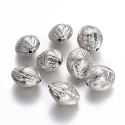 Perles de plastique ccb sculptées, ovale, platine, 21x14~18x14mm, Trou: 1.5mm