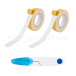 DIY Kit, with Double-sided Non-slip Adhesive Tape and Stainless Steel U Shaped Scissors, Mixed Color, Tape: 30mm, about 25m/roll, 2rolls/set, Scissors: 11.5x1.8cm, 1pc/set