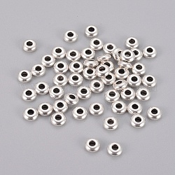 Séparateurs perles en alliage, argent antique, 5x2mm, Trou: 2mm