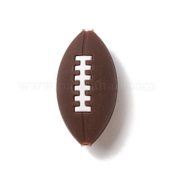 Perles focales en silicone, de rugby, selle marron, 26x14x13mm, Trou: 3mm