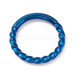 Twisted Ring Hoop Earrings for Girl Women, Chunky 304 Stainless Steel Earrings, Blue, 10.5x1.2mm, 16 Gauge(1.3mm)