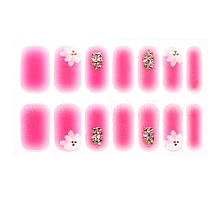 Full Wraps Nagellackstreifen, selbstklebende Nagellack-Sticker mit Farbverlauf, für Frauen Nagelspitzen Dekorationen, neon rosa , 24x8 mm, 14pcs / Blatt