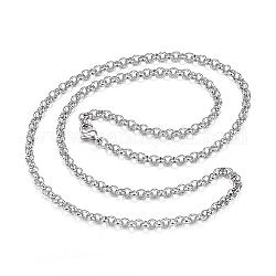 304 ожерелья нержавеющей стали, Кольцо ожерелья, цвет нержавеющей стали, 23.62 дюйм (60 см)