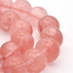 Cherry Quartz Glass Bead Strands, Round, Tomato, 4mm, Hole: 1mm, about 98pcs/strand, 15.7inch