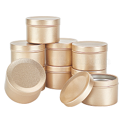 Aluminium Jar, Flip Cover, Food Grade Packaging Box, for Tea-leaf Stroage, Column, Matte Light Gold, 2x1-3/8 inch(5.1x3.6cm), Capacity: 50ml(1.69fl. oz)
