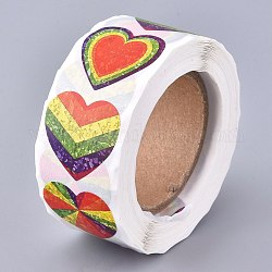 Рулон наклеек в форме сердца, наклейка на день святого валентина, для украшения свадьбы аксессуары, красочный, 25x25 мм, 500шт / рулон