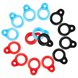 Gorgecraft 66Pcs 3 Colors Silicone Pendant, for Electronic stylus & Lighter Making, Ring, Mixed Color, Inner Diameter: 13mm, 22pcs/color