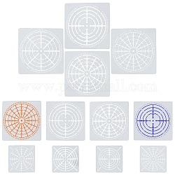 Plastik Zeichnung Schablone, Zeichnungsmaßstab Vorlage, für diy scrapbooking, Mandala Blumenmuster, weiß, 91~149x90~148x0.3 mm, 12 Stück / Set