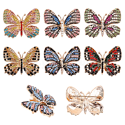 CHGCRAFT 6Pcs 6 Colors Butterfly Brooch Pin Set Rhinestone Butterfly Brooch Pins Badge Multicolor Butterfly Pin for Scarf Shirts Dresses Bridal Suit, 35x44.5x4.5mm