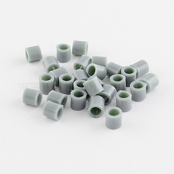 Pe perline fusibile, perline fai da te Melty, tubo, grigio, 5x5mm, Foro: 3 mm, circa 8000pcs/500g