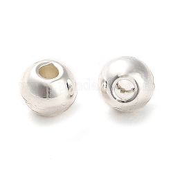 Legierung Tibetische Perlen, langlebig plattiert, Runde, Silber, 5x4 mm, Bohrung: 1.4 mm