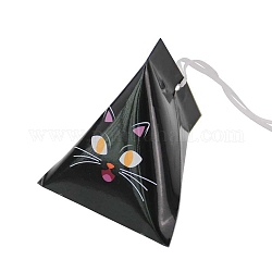 Scatole di caramelle di cartone dei cartoni animati di halloween, con nastro di seta, confezione regalo serpente triangolare, per forniture per feste di Halloween, nero, 9.4x8.4x8cm