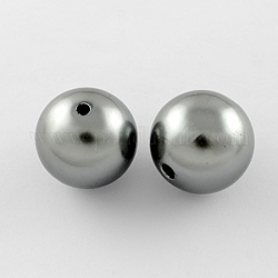 Acrylic Pearl Round Beads For DIY Jewelry and Bracelets, Gray, 8mm, Hole: 2mm