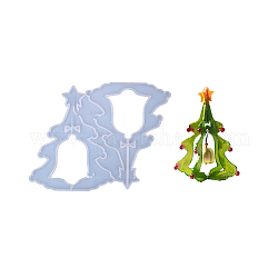 Weihnachtsbaum DIY Silikonformen, für UV-Harz, Handwerkliche Herstellung von Epoxidharz, weiß, 155x160x5 mm, Innendurchmesser: 150x119 mm