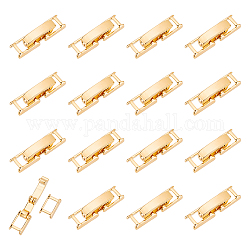 DICOSMETIC 20 Sets Fold Over Clasp Brass Watch Band Clasps 24K Gold Plated Jewelry Extender Small Foldover Extension Clasp Set for Bracelet Necklace Jewelry Extender, 17X4.5X4mm