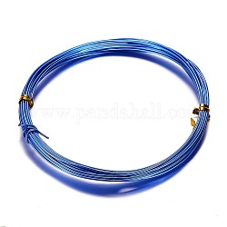 Round Aluminum Wire, Bendable Metal Craft Wire, for DIY Arts and Craft Projects, Blue, 15 Gauge, 1.5mm, 5m/roll(16.4 Feet/roll)