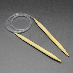 Aiguilles à tricoter circulaires en bambou, plus la taille disponible, jaune clair, 780~800x5.0mm