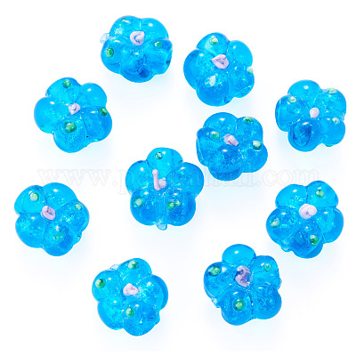 Perle di lampwork fatte a mano da 10 pz&nbsp;LAMP-TADJ0001-01G-1