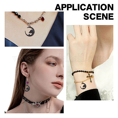 SUNNYCLUE 1 Box DIY 10 Pairs Gothic Charms Earring Making Starter Kit Skull  Beads Skeleton Charm Ghost Bead Rose Beads Crown Charms for Jewelry Making