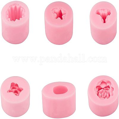 6PCS 3D Flower Fondant Molds Set, Rose Silicone Molds for Candle