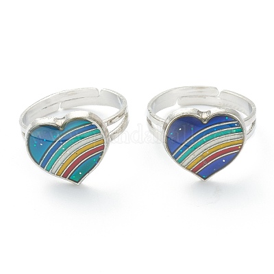 Anneau d'humeur, émotion en train de se sentir magique, couleur de couleur d 'humeur modifiable en alliage changeant fiche bijoux, bague ' pour enfants hommes femmes