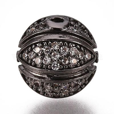 Perline zirconi micro pave  in ottone&nbsp;ZIRC-E158-09B-1