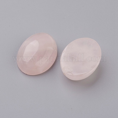 Natürliche Cabochons mit flachem Rücken aus Rosenquarz&nbsp;G-G741-25x35mm-21-1