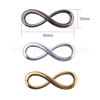 Infinity Symbol Connector Jewelry Links with Loops 30mm long