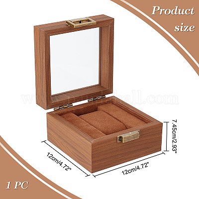 PH PandaHall 2 Custodie Per Orologio In Pelle PU Con Cuscino In Velluto: Scatola Quadrata 10.7x10x7.3 Cm, Ideale Per Gioielli E Regali