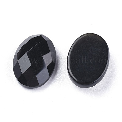 Cabochons d'agate noire teints et chauffés naturellement&nbsp;X-G-G760-A10-1