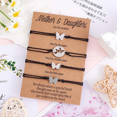 BRACCIALE IN ACCIAIO, FARFALLA CON GLITTER BIANCO