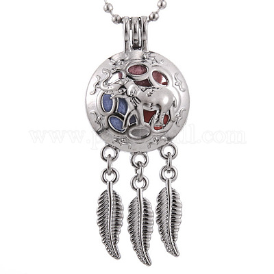 Pendentifs médaillon en alliage&nbsp;BOTT-PW0001-052P-D-1