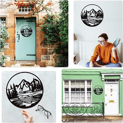 Décorations murales en fer&nbsp;HJEW-WH0067-083-1