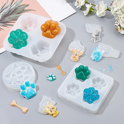 Wholesale OLYCRAFT 45PCS Pet Theme Silicone Molds Dog Bone & Footprint Resin  Molds Silicone Bear Paw Print Casting Mould for Resin Epoxy Crafting  Pendant Jewelry Making 