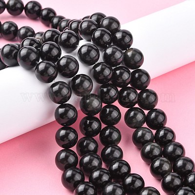 Natürlichen Obsidian Perlen Stränge&nbsp;G-G099-14mm-24-1