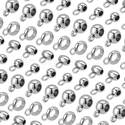 Ph pandahall 80 pz 304 barre in acciaio inox perline 4 stili roundelle barile gancio grande foro collegamenti connettori con anello di fascino per catena serpente ciondolo braccialetto europeo STAS-PH0001-67-1