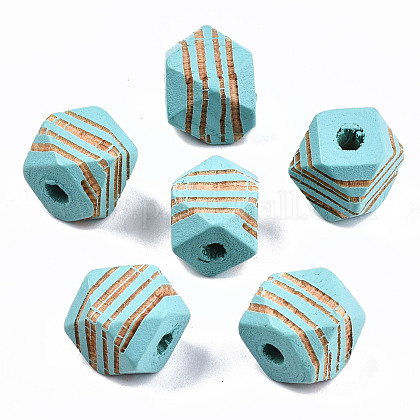 Cuentas de madera natural pintada WOOD-T021-52A-06-1