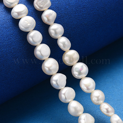 Hebras de perlas de agua dulce cultivadas naturales PEAR-T003-10A-1