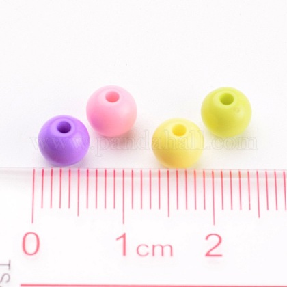 ソリッドチャンキーアクリルボールビーズ ラウンド ミックスカラー 6mm 穴 1mmの通販 Jp Pandahall Com