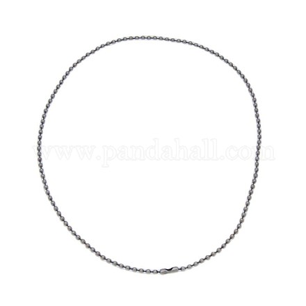 925 Sterling Silver Ball Chain Necklaces NJEW-BB55695-E-1