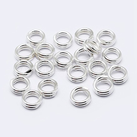 925 anelli di salto in doppio anello in argento sterling STER-F036-01S-1x4mm-1