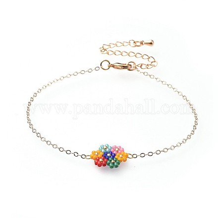 Japanese Seed Beads Link Bracelets BJEW-JB04609-02-1