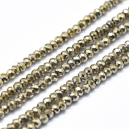 Chapelets de perles en verre électroplaqué GLAA-F079-A-FP06-1