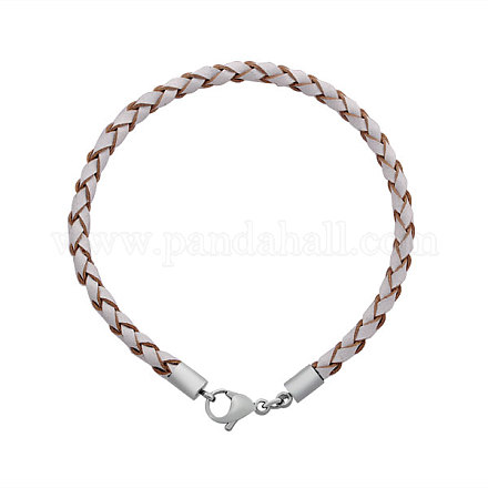 Braided Leather Cord Bracelet Makings MAK-M020-02-B-1