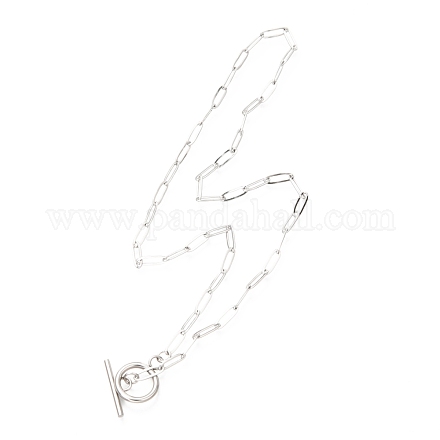 Unisex 304 collares de cadena con clip de acero inoxidable NJEW-H215-04P-1